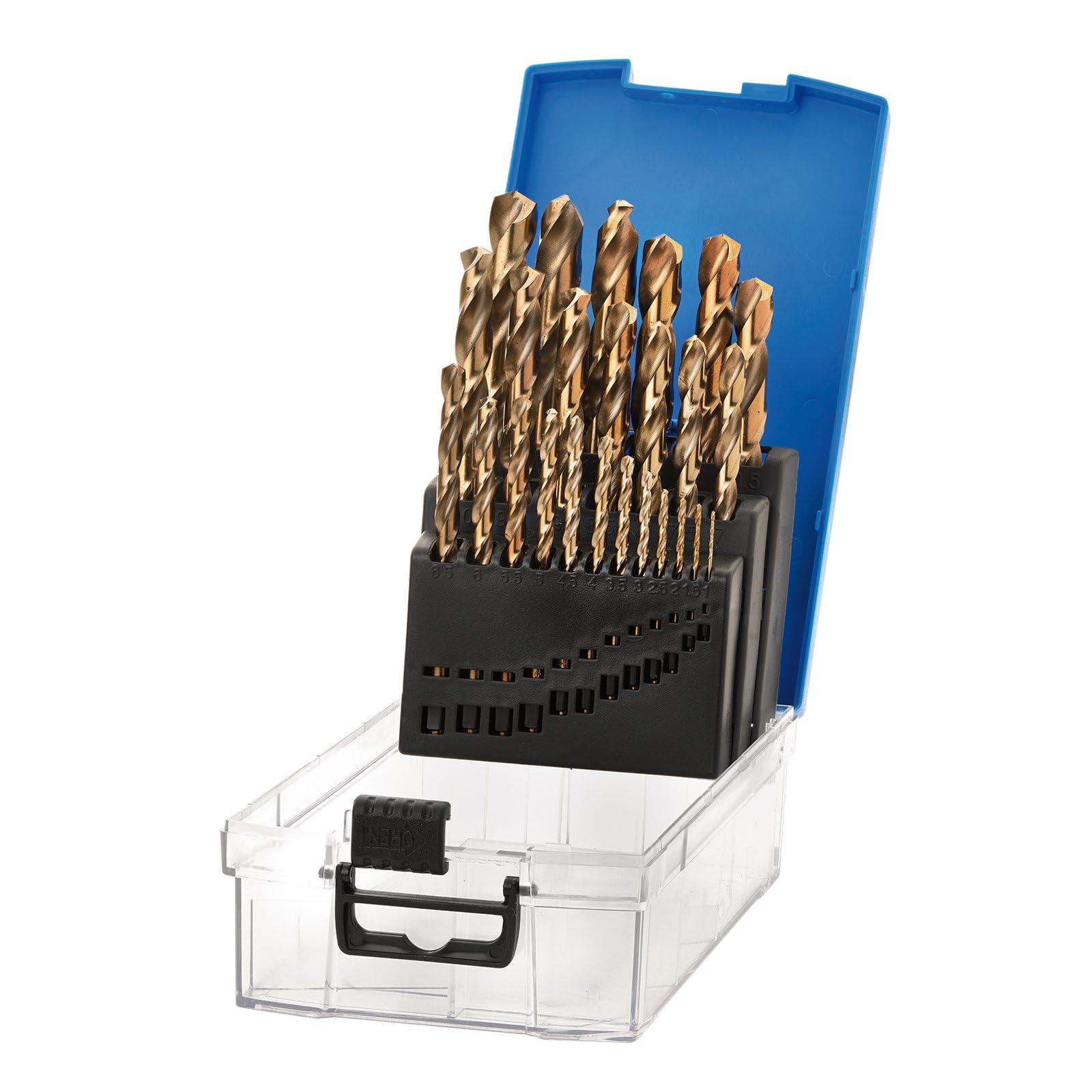Draper Gold 25Pcs Expert Hsse M35 Cobalt Drill Bit Set - 08978 - For Alloy Steel, Titanium Alloys, Stainless Steel, Hardened Steel, Cast Iron And Carbon Steel