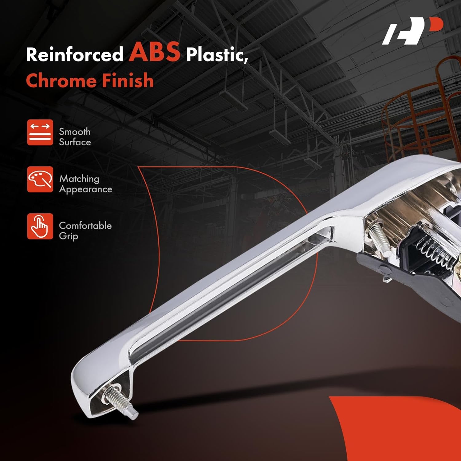 A-Premium Front or Rear Right Passenger Side Exterior Door Handle Compatible with Ford F-100, F-150, F-250, F-350, F-250 HD, F-450 Super Duty, F-53 Motorhome Chassis, F-800, Bronco, Chrome