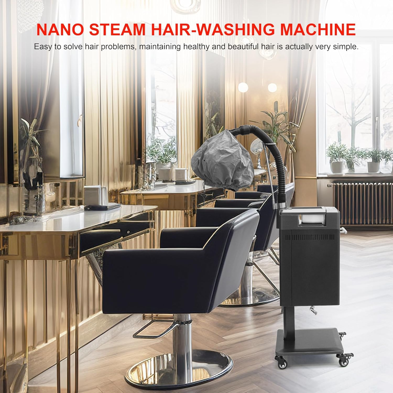 Elitzia Mikronebel-Haardampfgerät, Vollmetall, für Friseur & Barbier | Professioneller Haarpflege-Waschliege-Aufsatz, zur Kopfhautentgiftung & Farbverstärkung, geeignet für lockiges Haar, ET1940