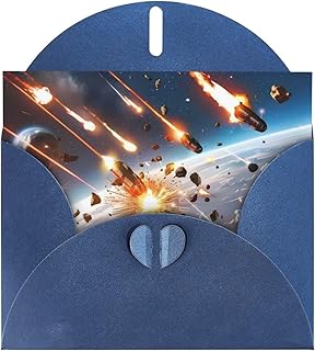 PHAYAH Asteroid Impact Pattern Blank Greeting Cards, 10 With Blue Envelopes For Christmas, Wedding Anniversaries And Party Invitations