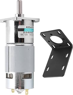 DC Gear Motor Mini Low Speed 12V, Permanent Magnet Bracket, 20rpm - High Torque, Quiet Operation, Ideal for Robotics and CNC Applications (20rpm/min)