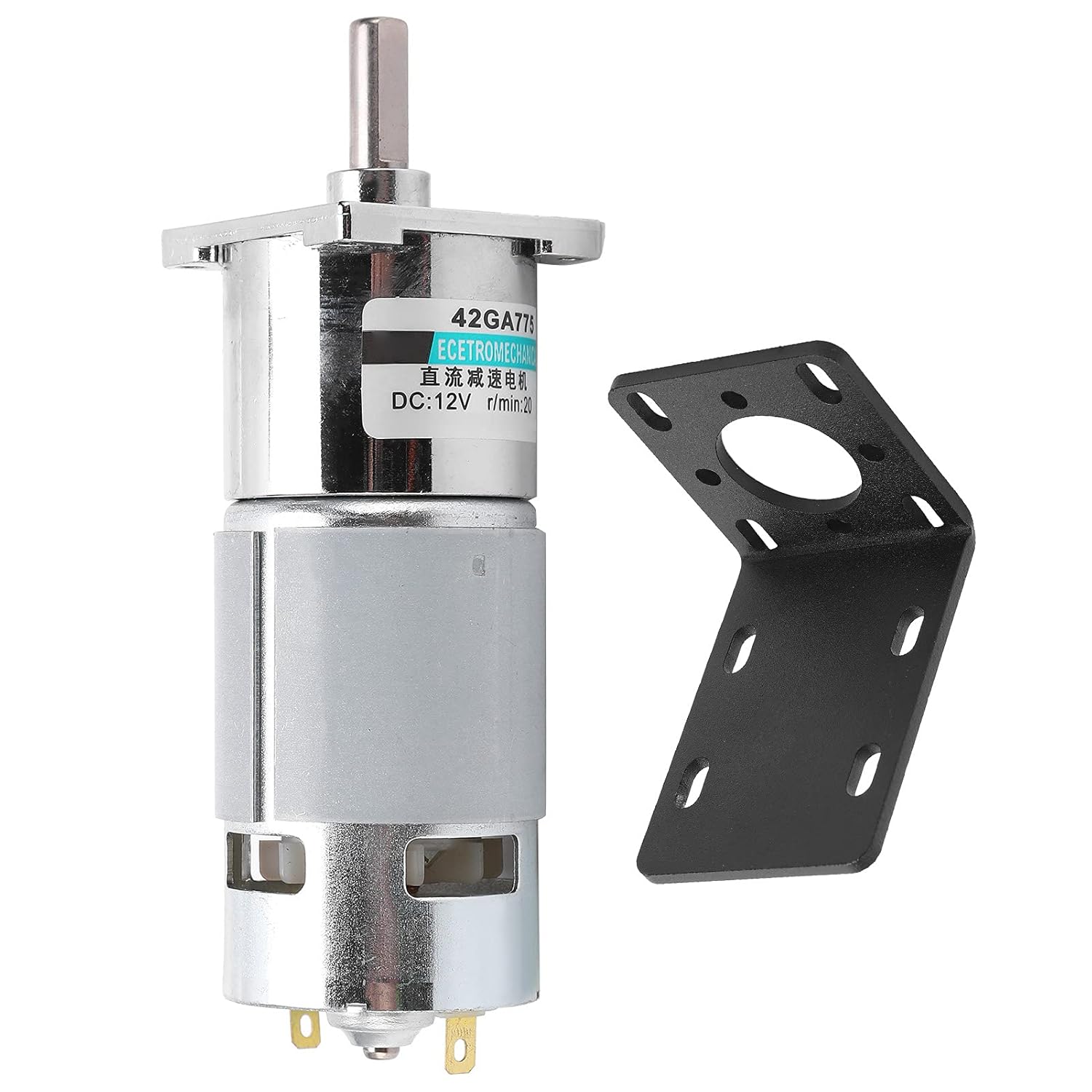 DC Gear Motor Mini Low Speed CW CCW Permanent Magnet Bracket 12V XD42GA755 - Durable Metal Gears, High Performance Magnets, Versatile Automation Use (20rpm/min)
