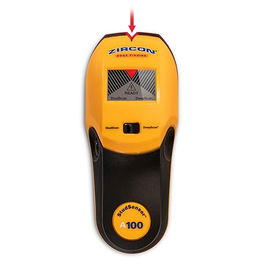 Zircon StudSensor A100 Electronic Wall Scanner/Edge Finding Stud Finder/Live AC WireWarning Detection