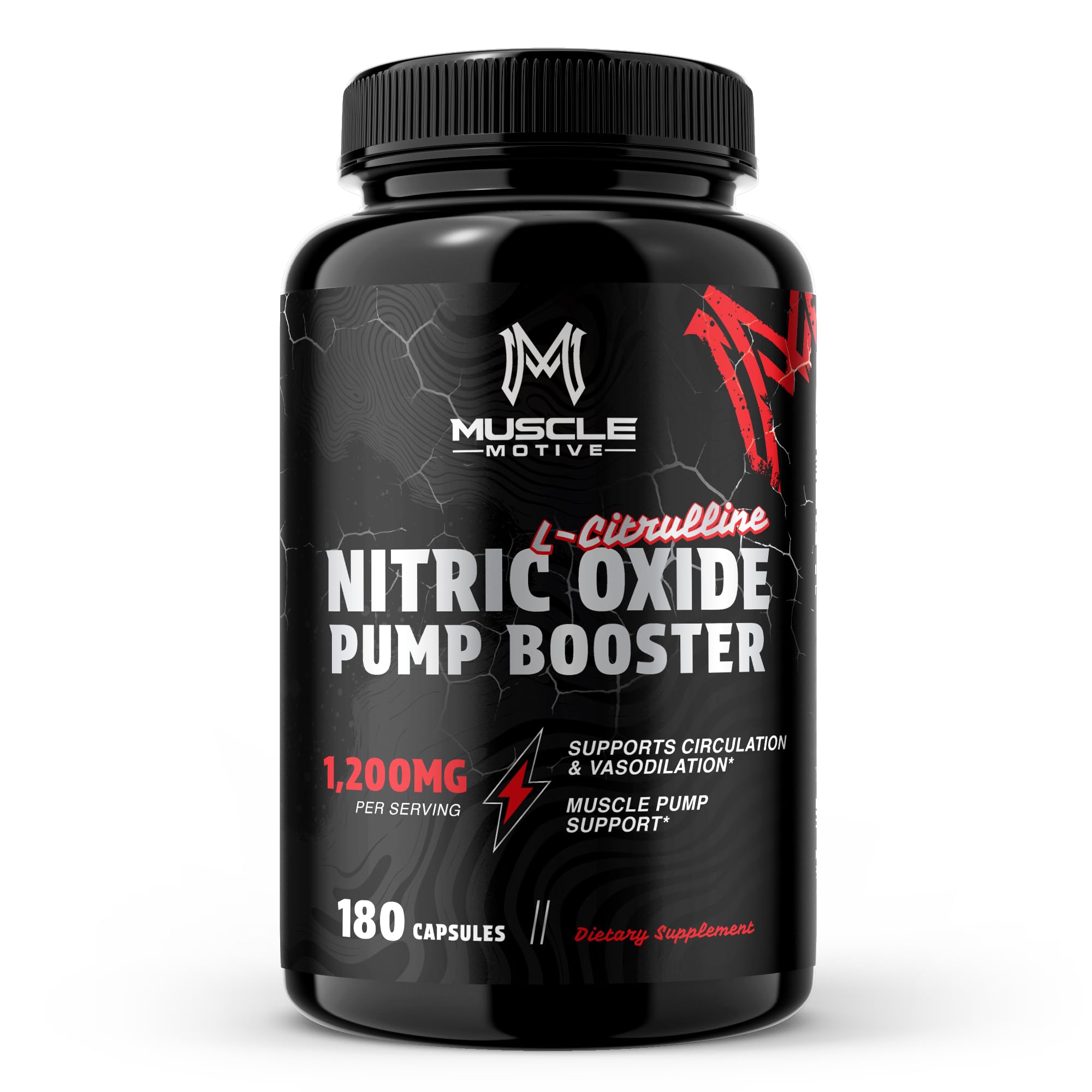 Muscle Motive Suplemento de Óxido Nítrico com L-citrulina, 180 cápsulas