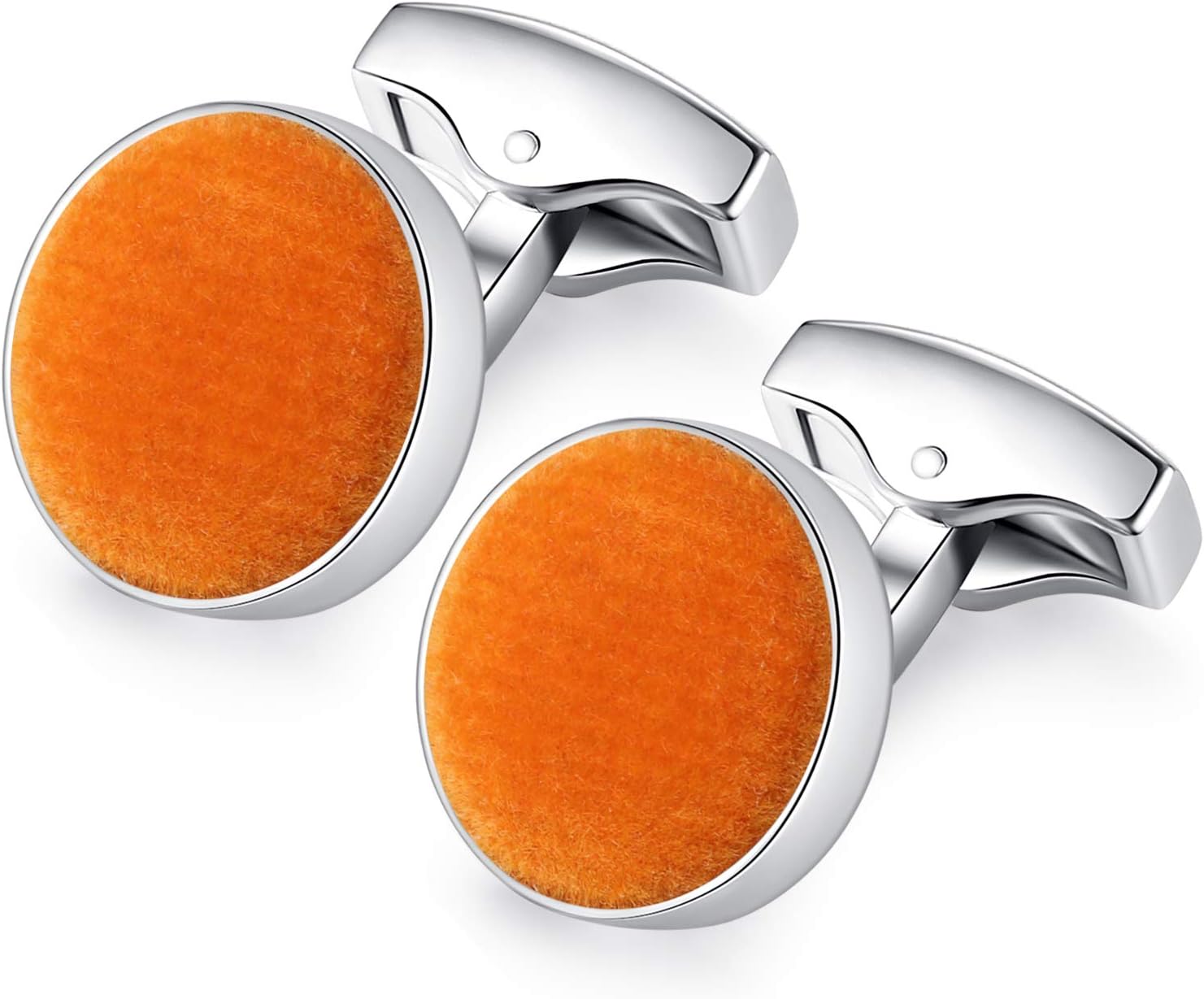 HONEY BEAR Fabric Cotton Velvet Cufflinks Round for Mens Business Wedding Gift