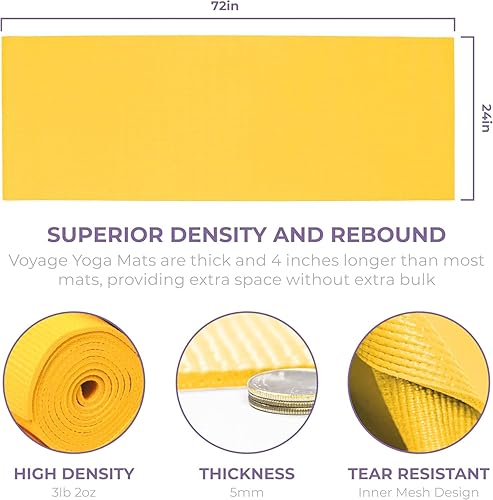Miniatura 64 de Sunshine Yoga Voyage - Tapete de yoga a granel, paquete de 6, 72 x 24 pulgadas, esterillas de yoga profesionales para estudio y gimnasio, 0.197 in