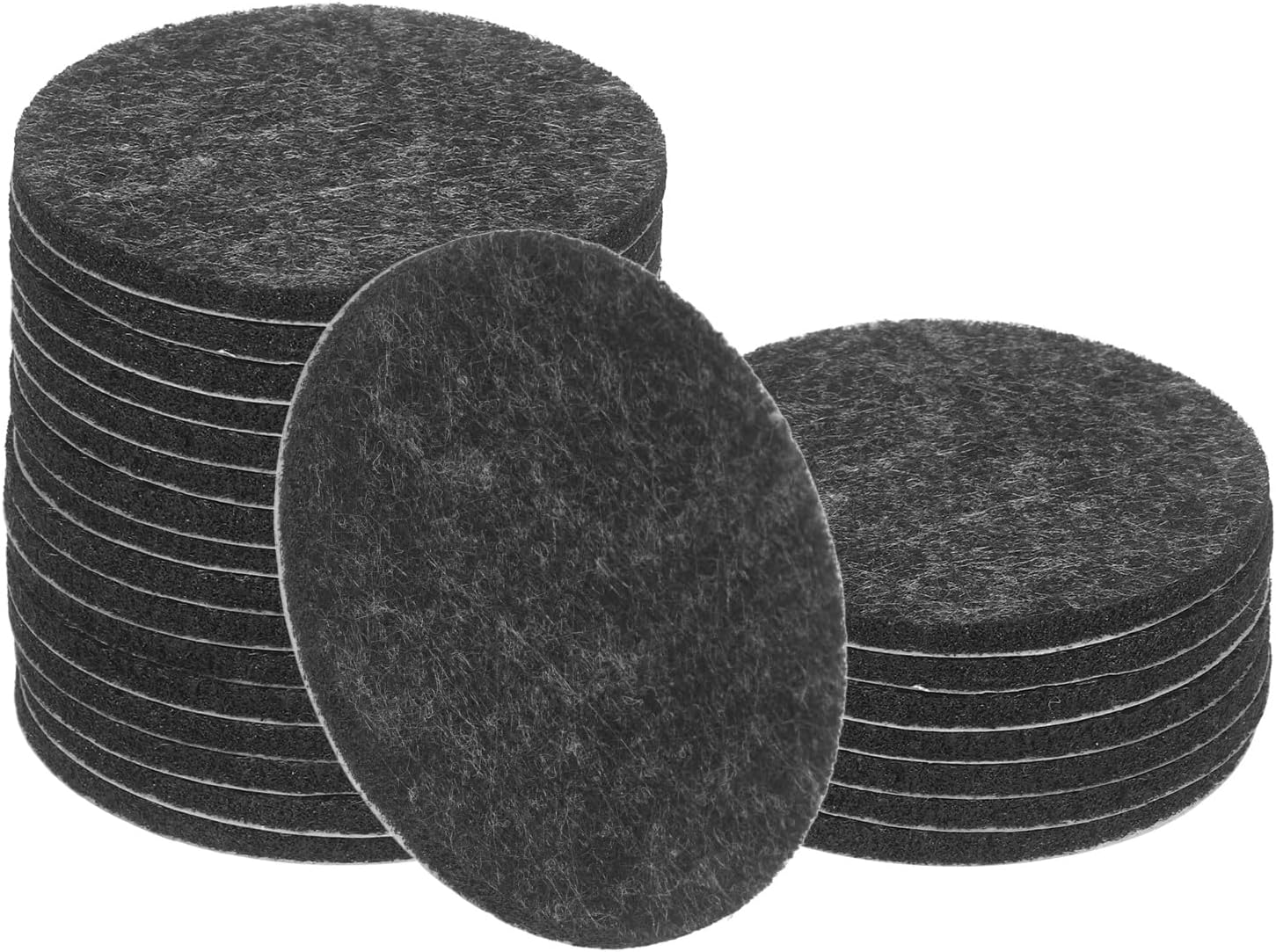 uxcell 64Pcs Non Slip Furniture Pads, 2" Round Self Adhesive Felt Bumpers Noise Reducing Furniture Feet Floor Protector for Chairs Tables Furniture Legs (Gray 0.12" Thick)