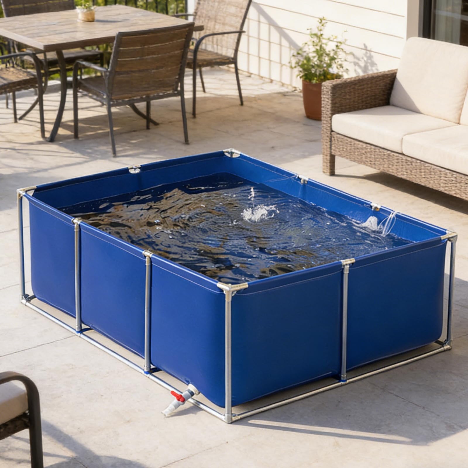Estanque de peces de lona impermeable y resistente al desgarro con diseño de PVC duradero