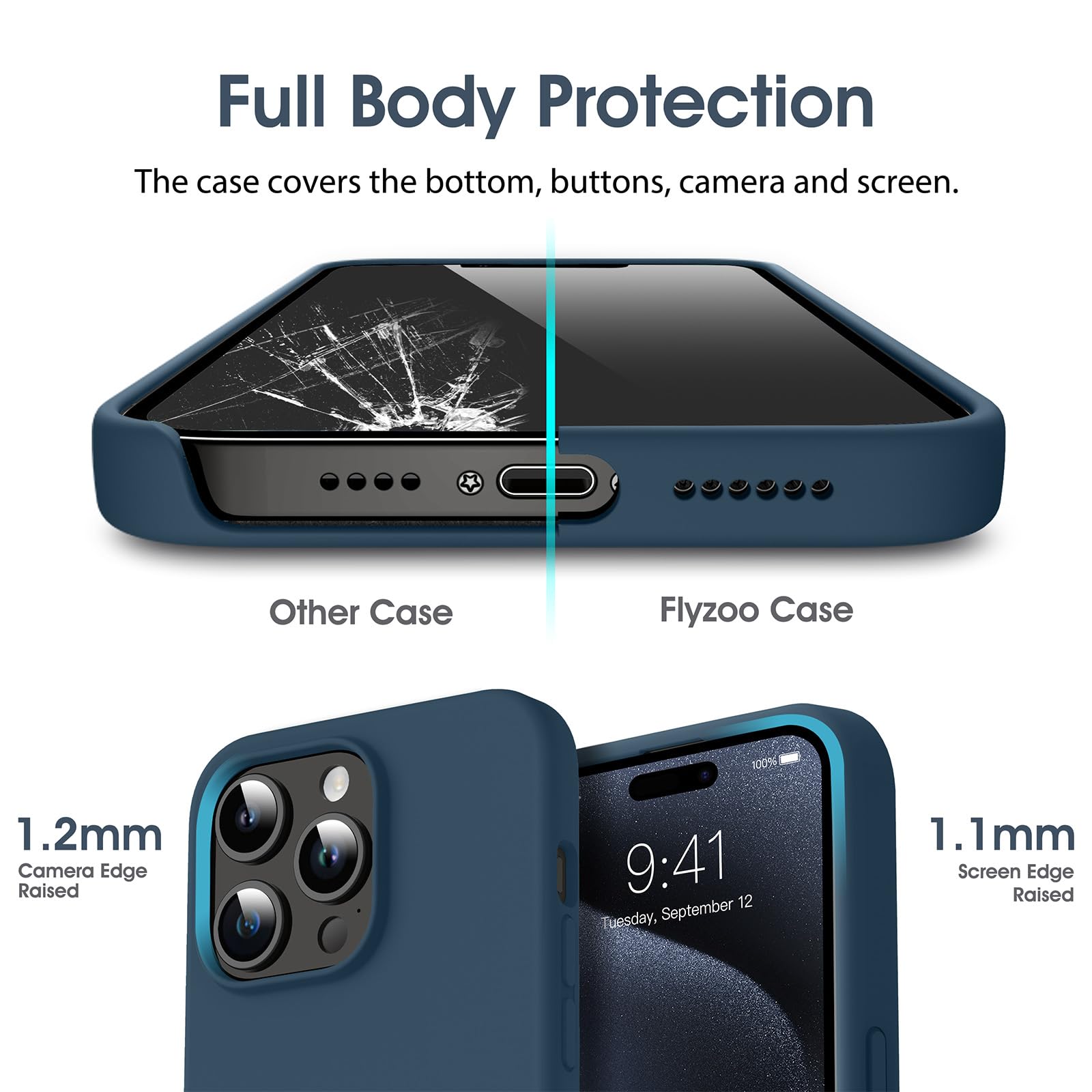 Flüssige Silikon Hülle Für IPhone 15 Pro Max – Kratzfest, 4-Schicht Schutz, Grau