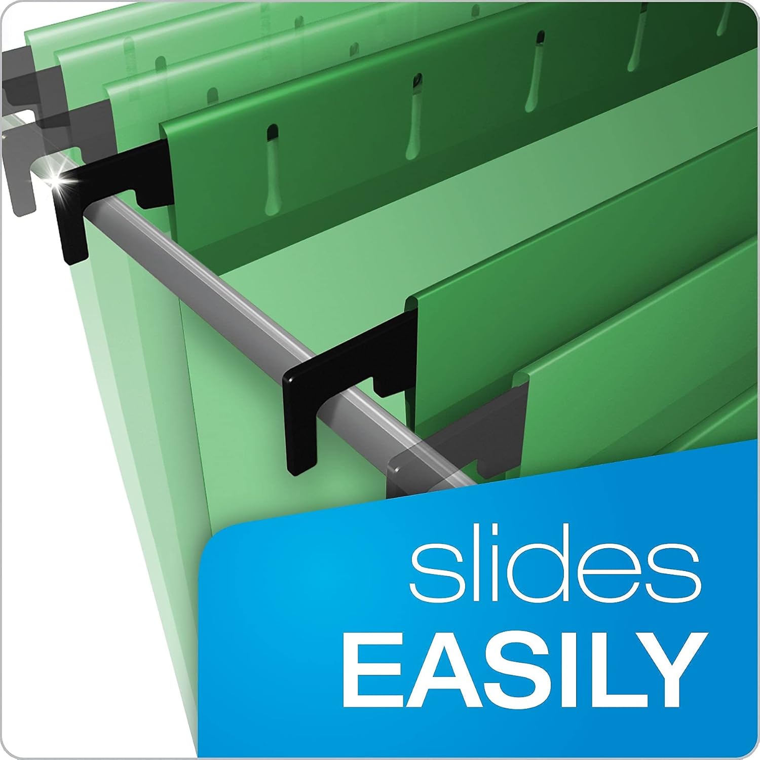 Pendaflex SureHook Reinforced Hanging Folders, Letter Size, Bright Green, 1/5 Cut, 20/BX (6152 1/5 BGR)