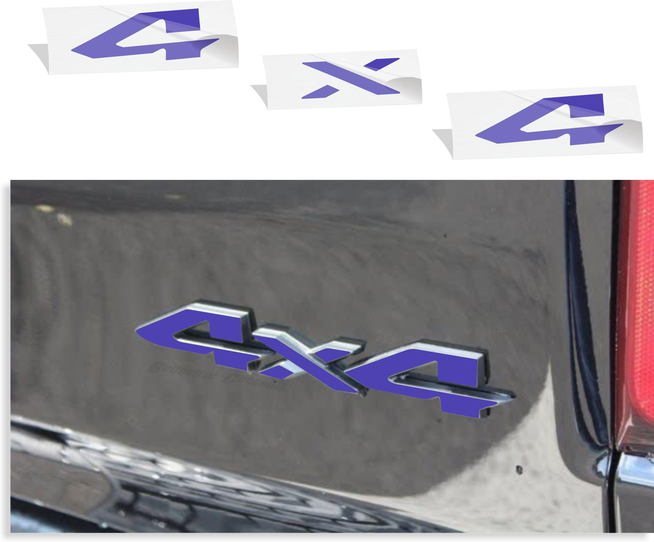 4x4 Emblem Overlay Decal Sticker -Fits: 2019-2026 Ram, NOT for Classic