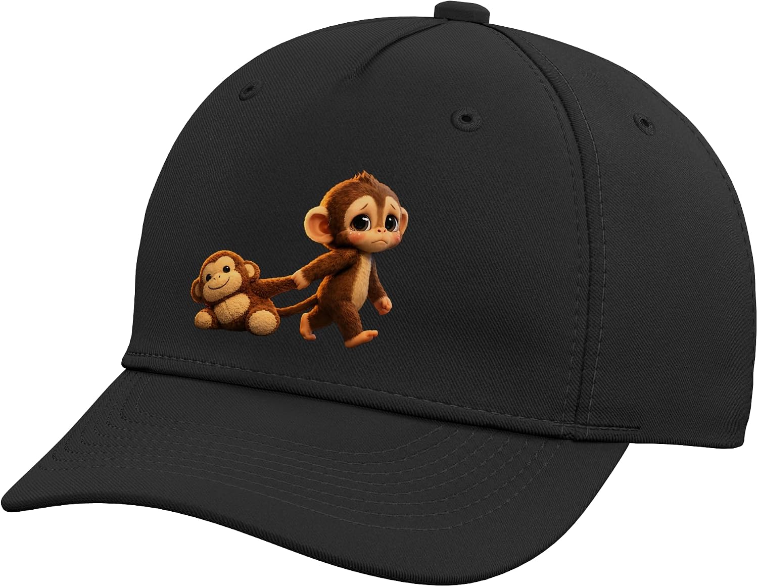 Baby Monkey Macaque Punch Meme Plush Cute Monkey Named Punch Adjustable Baseball Hat