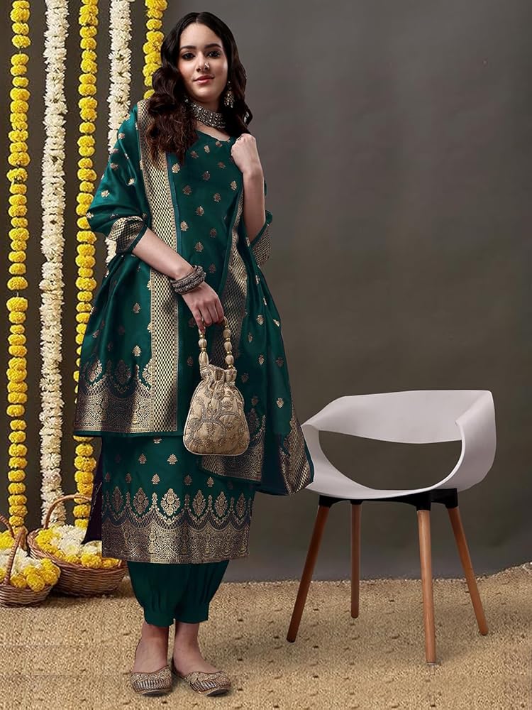 RangMahal Ensemble pantalon Kurta et dupatta en mousseline de soie