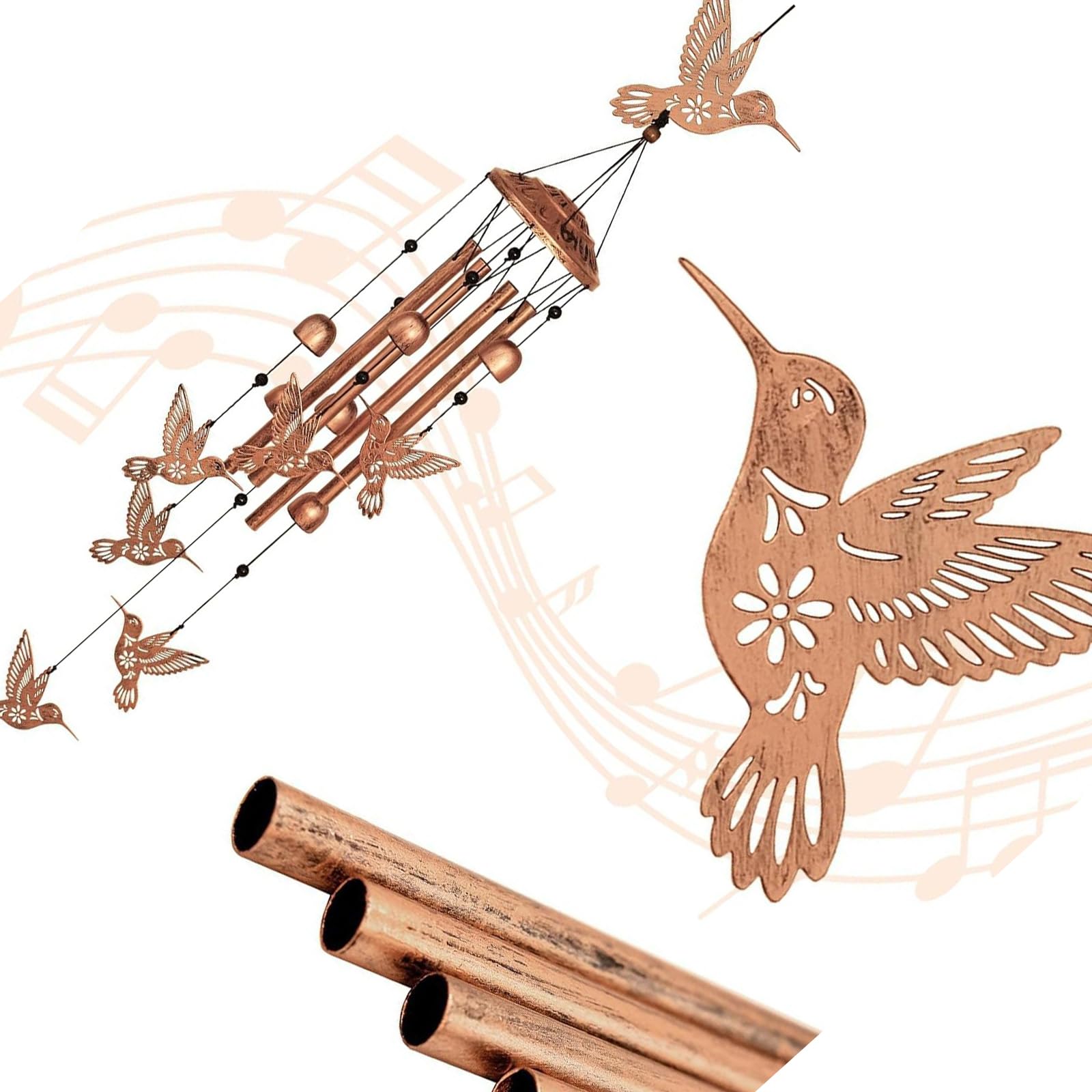 34 Inch Permanent Iron Wind Toll Producing Pleasant Music for Outdoor Use Enhancing Rest and Focus Stretching Wind Toll