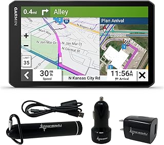Garmin dēzl OTR710, Large, Easy-to-Read 7” GPS Truck Navigator, Custom Truck Routing, High-Resolution Birdseye Satellite Imagery with Wearable4U Power Pack Bundle