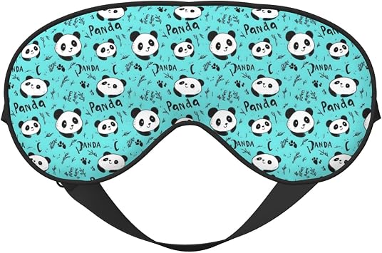 Eye Sleep Mask for Women Men - Comfy Adjustable Cute Panda 1 Print Buckle Travel Eye Masks for Sleep Mask Blackout, Sleeping Blindfolds for Women Men, Funny Blindfolds for Party Games