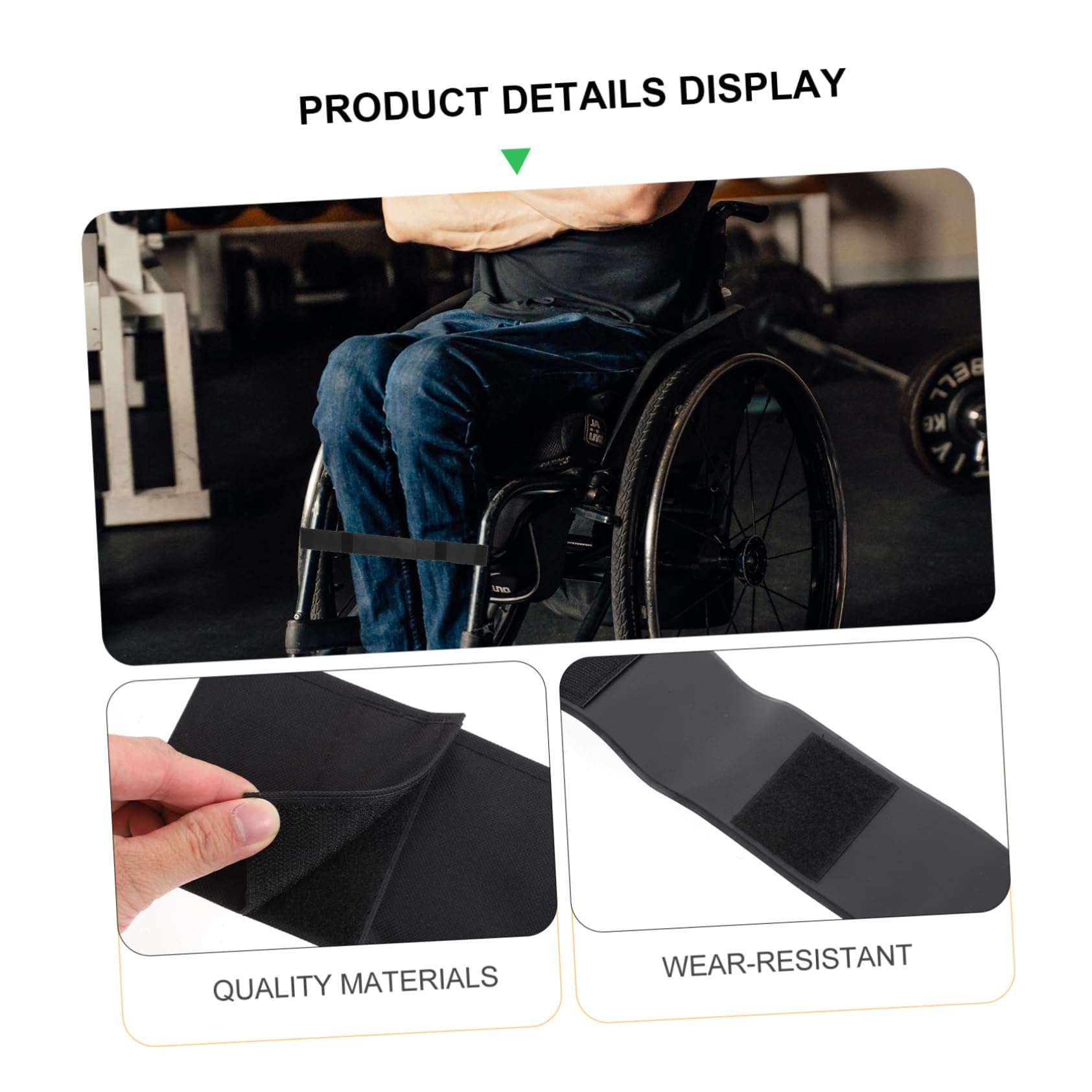 FOMIYES Adjustable Wheelchair Foot Straps Leg Support Straps for Wheelchairs Comfortable Black 2 Pack