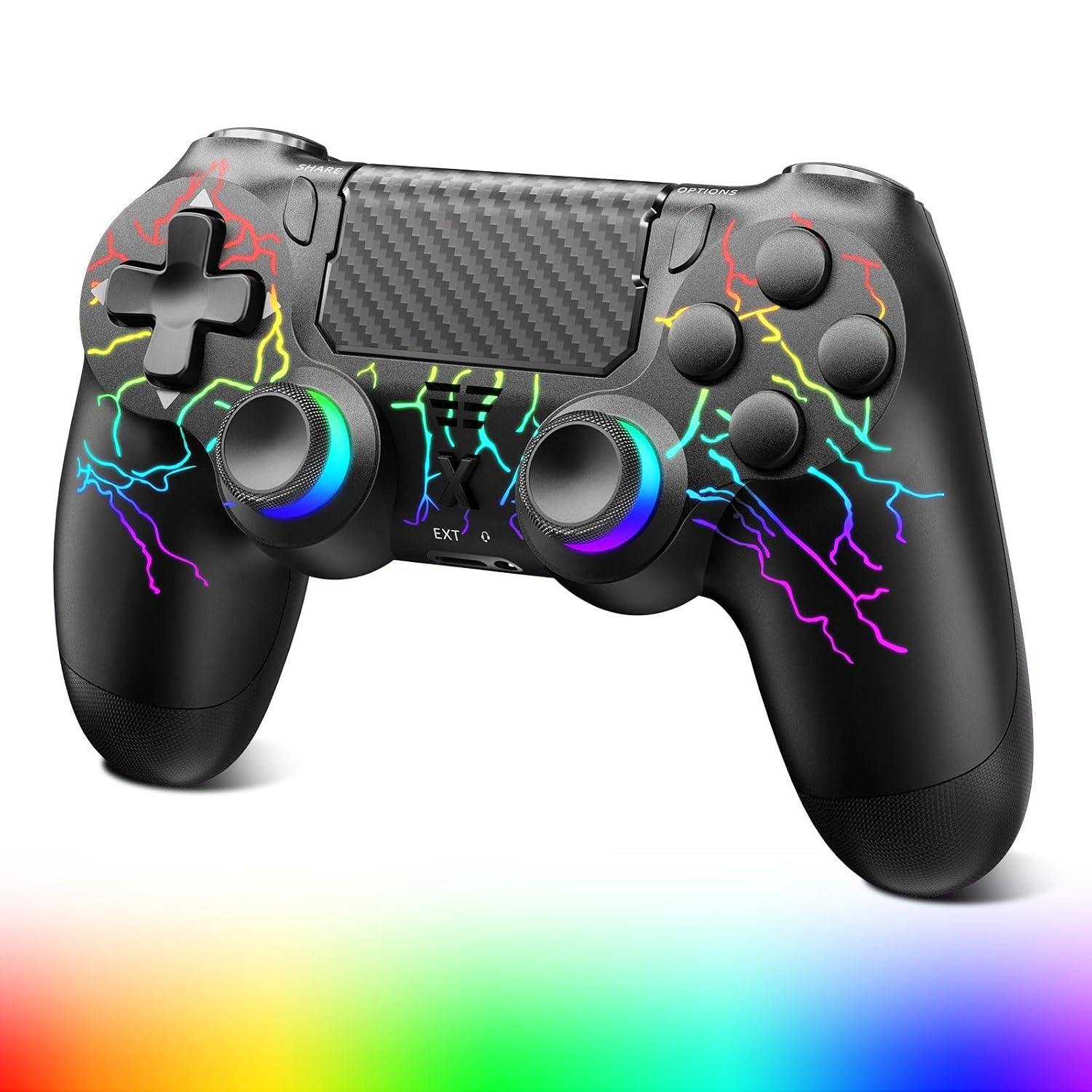 Suoxiom Wireless Controller for P4Game Controller Compatible with P4/Slim/ProBluetooth Gamepad Joystick with Touch Panel6 Axes Gyro Sensor 3.5mm Audio JackBlack
