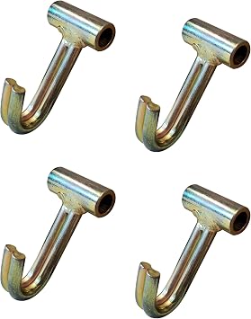 Mega Cargo Control Double Finger J Towing Hook Attachment for Ratchet Buckles, Secure Hooks in Tow Truck Trailer 4-Pack