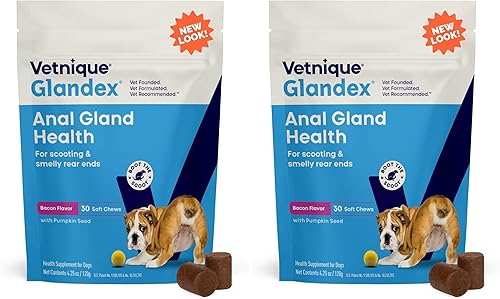 Miniatura 15 de Vetnique Glandex - Golosinas masticables suaves para glándulas anales con calabaza para perros, enzimas digestivas, suplemento de fibra
