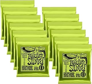 Ernie Ball 2221 Regular Slinky Nickel Wound Electric Guitar Strings - .010-.046 (12 Pack)