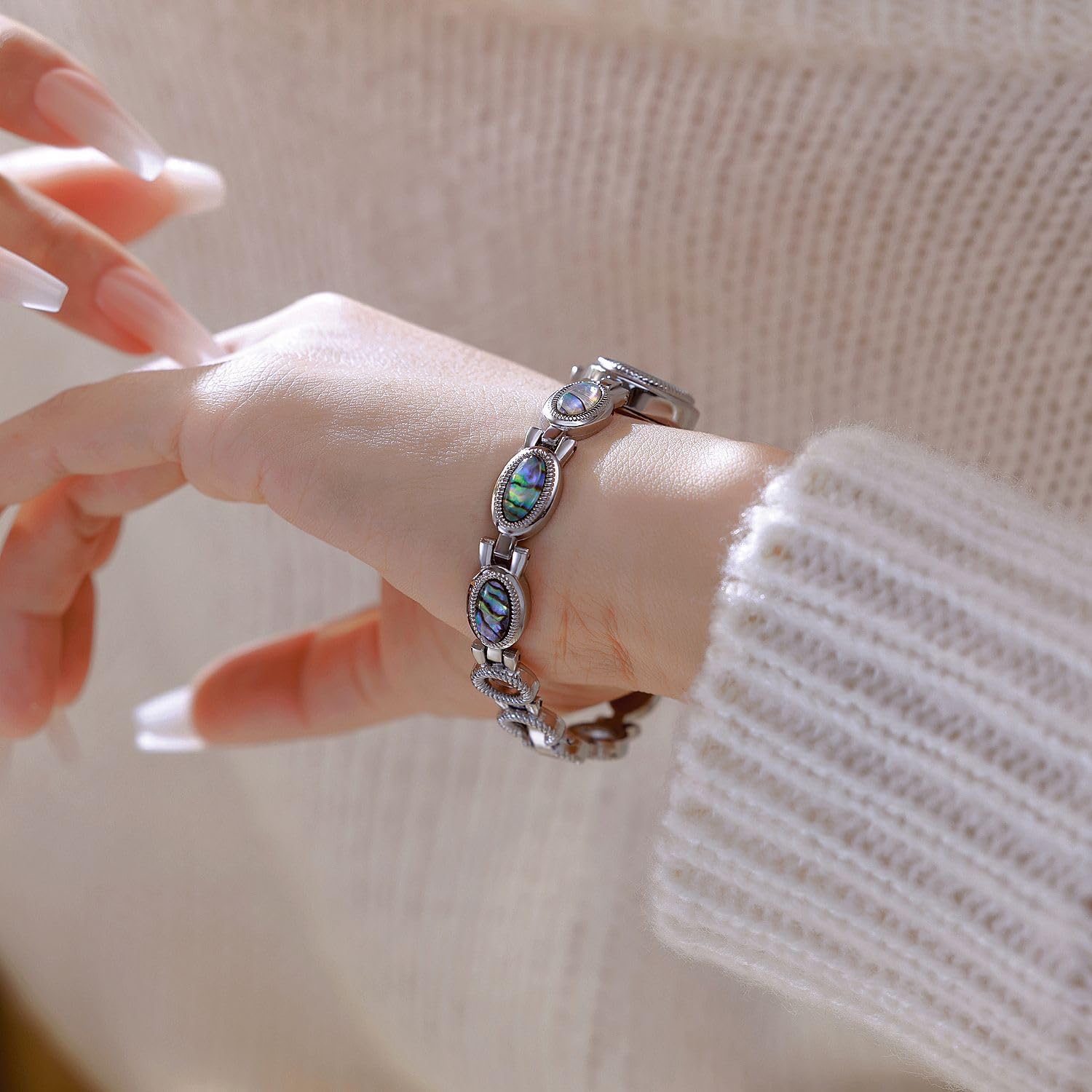 FANMIS Gold Tone Watches for Women with Small Vintage Bracelet Elegant Jade Oval Dial Dress Watch Fashion Quartz Wrist Watch Waterproof Watch - Image 6