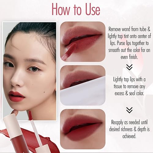 Miniatura 6 de ALLIONE - Bálsamo labial coreano, tinte labial hidratante tintado, tinte labial de terciopelo de larga duración, tinte labial de aspecto natural