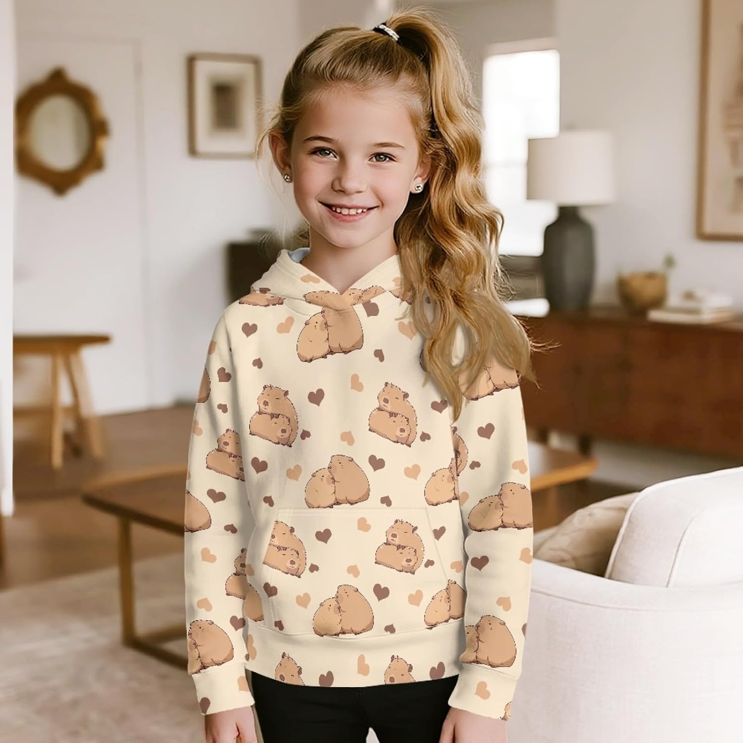 Girls Casual Pullover Hoodies Hooded Sweatshirts Tops Blouse with Pocket Age 6-16 - Image 3