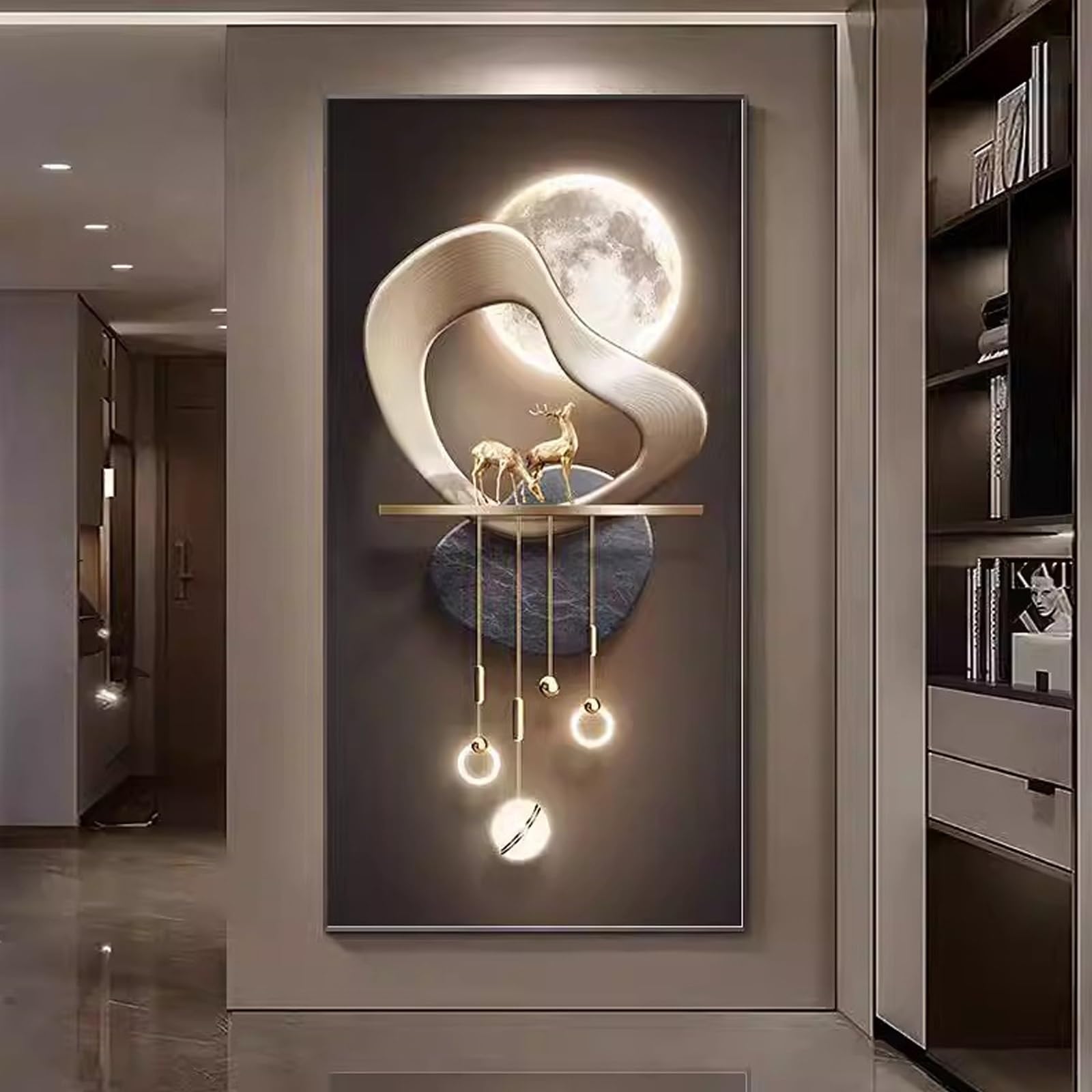 Decorative Electrical Panel Cover, Wall Mounted Flip-Up Meter Switch Box, Breaker Box Cover for Living Room and Home Office