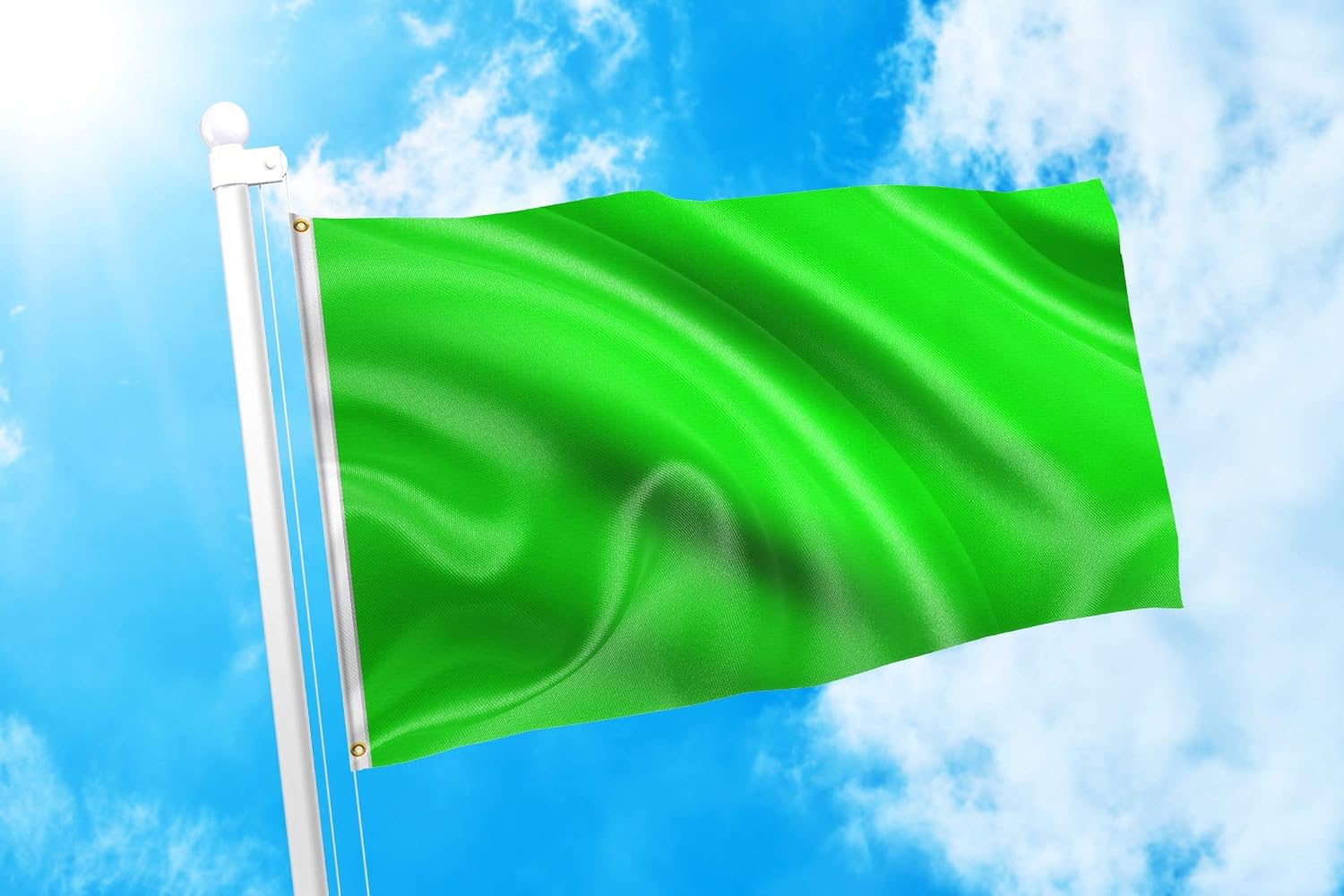 DMSE Solid Blank Flag 3X5 Ft Foot Flag UV Resistant (3x5 Polyester, Neon Green)