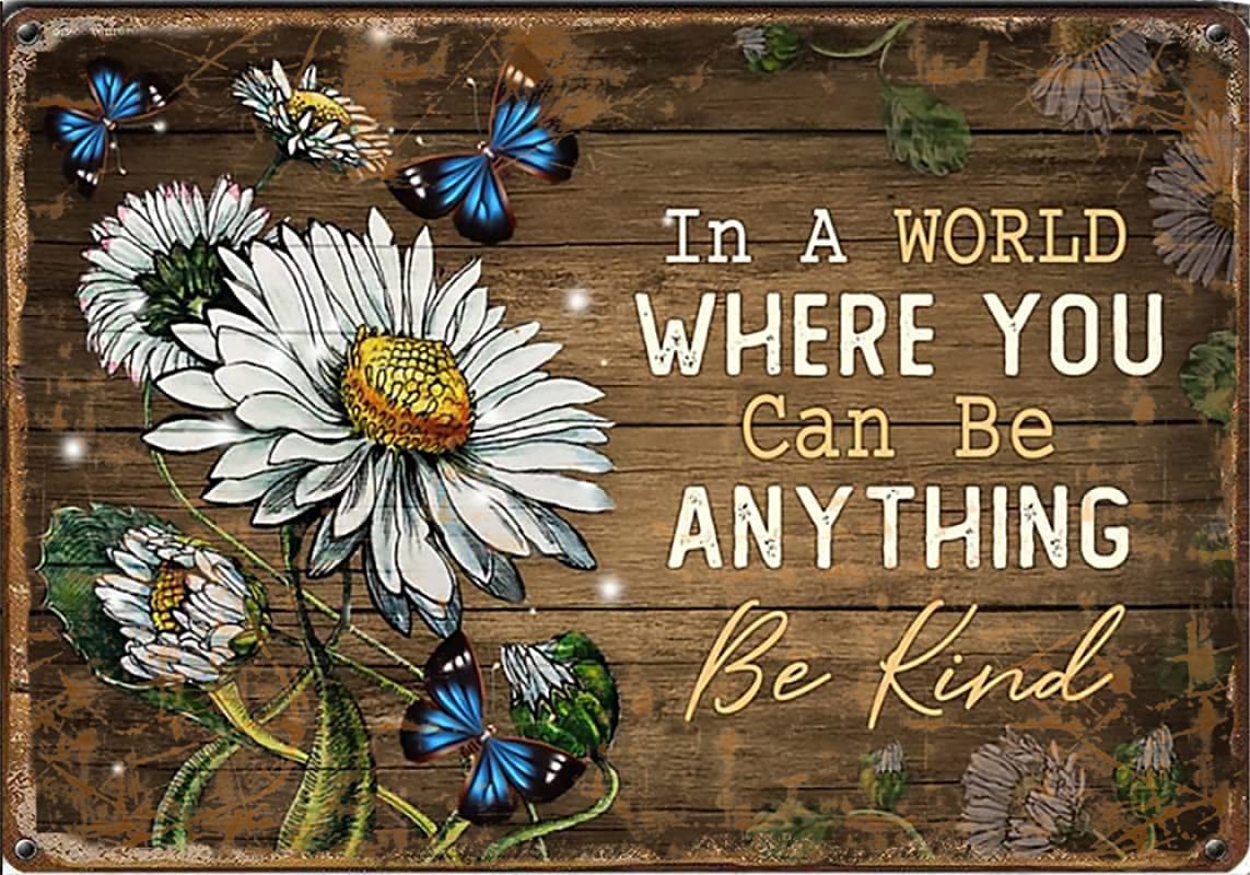 RIFOSA 6"x8" In A World Where You Can Be Anything Print Tin Sign Sign Birthday Christmas Housewarming Gift Wall Home Decor,retro Art, Home Bar, Home Decoration, Garage Sign, Tin Sign