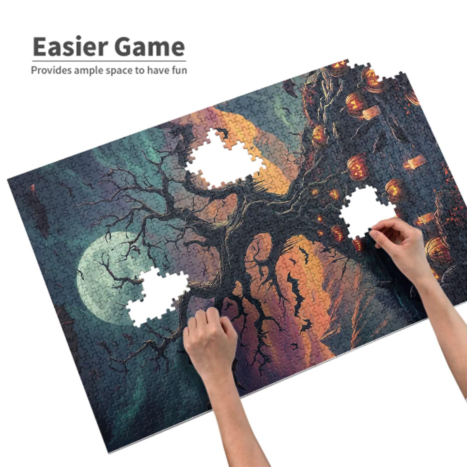 Puzzle Víspera de Todos los Santos Puzzle 1500 Piezas,Paisaje Rompecabezas Desafiante,Puzzles Adultos,Alta Definición Colorido Puzzles Madera con Caja de Regalo,Home Decoration,Regalo Mujer,p1215t
