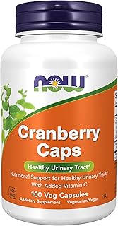 NOW Foods Supplements, Cranberry Caps with Added Vitamin C, Healthy Urinary Tract*, 100 Veg Capsules