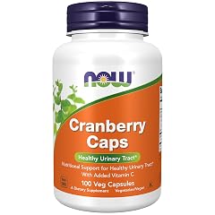 NOW Foods Supplements Cranberry Caps with Added Vitamin C Healthy Urinary Tract 100 Veg Capsules