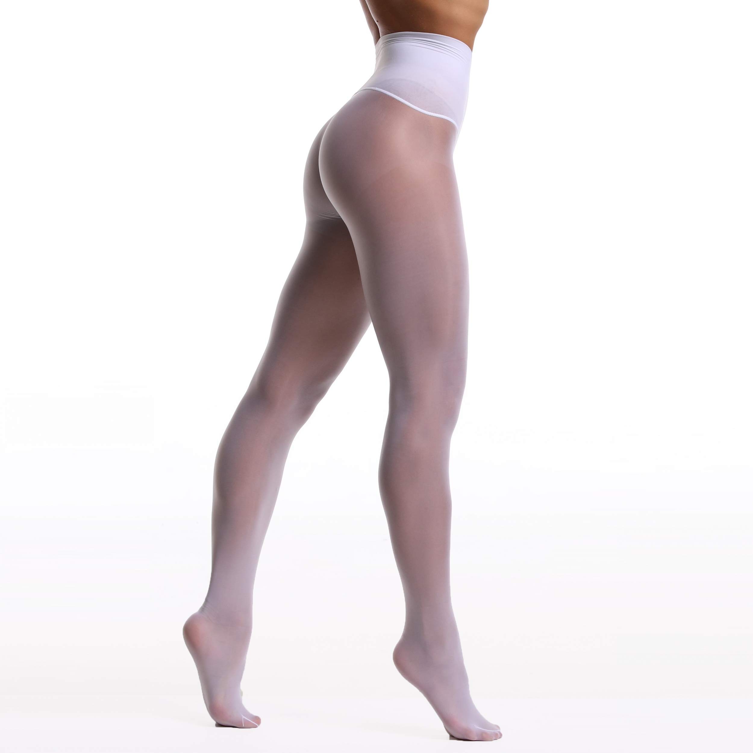 Frola Oil Shiny Stockings Pantyhose 360°Seamless Crotch High Waist Smooth Tights for Women