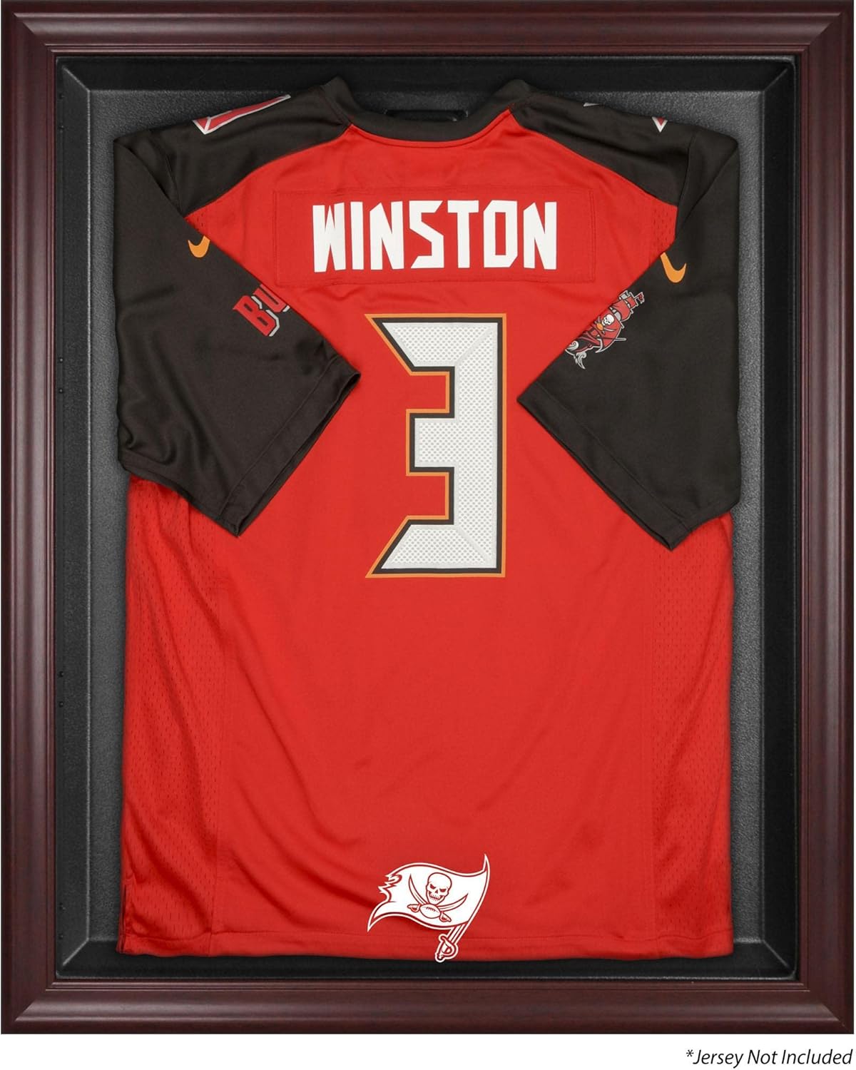 Tampa Bay Buccaneers Mahogany Frame Jersey Display Case Football Jersey Logo