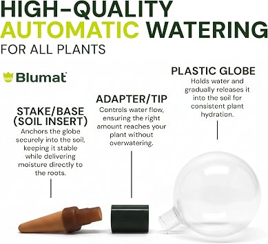 Blumat Clear Globes Single Pack - Automatic Watering Stake with a Beautiful Look