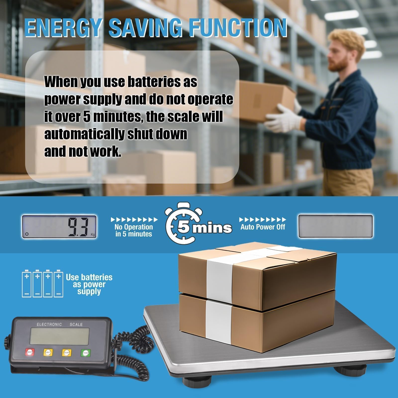SurmountWay Large Shipping Scale 440lb 0 35oz Digital Postal Scale with Tare Count Auto-Off Function High Accurate Shipping — view 7