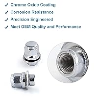 Vista 3 de Tuercas para rueda M12x1.25 con asiento magnético, tuerca de bellota de 1.46x1.16 pulgadas con extremo cerrado, tuercas de rueda cromadas