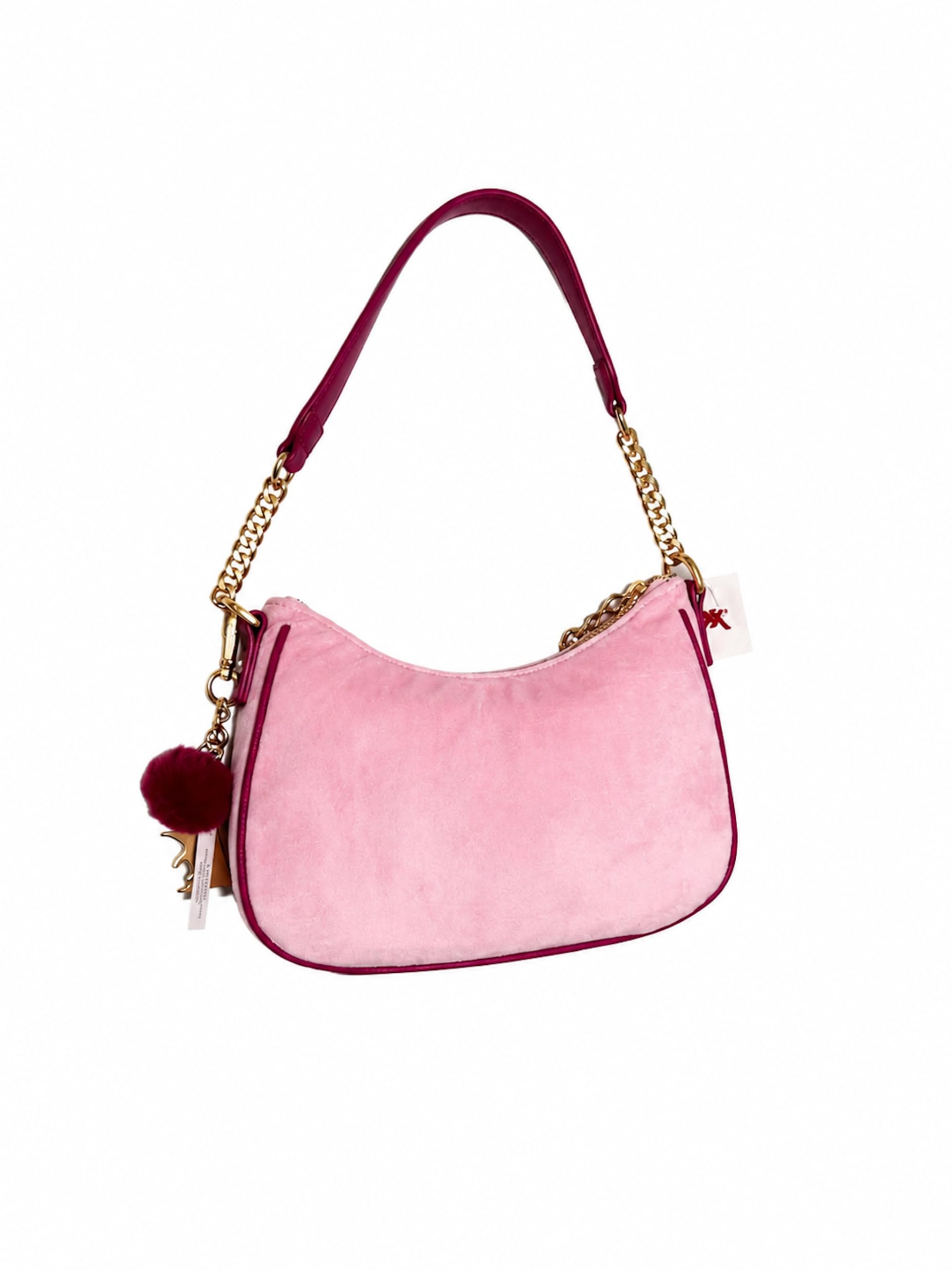 Juicy Couture New Love Chapter Umhängetasche, Samt, goldfarbener Kettenriemen, 25,4 x 17,8 cm