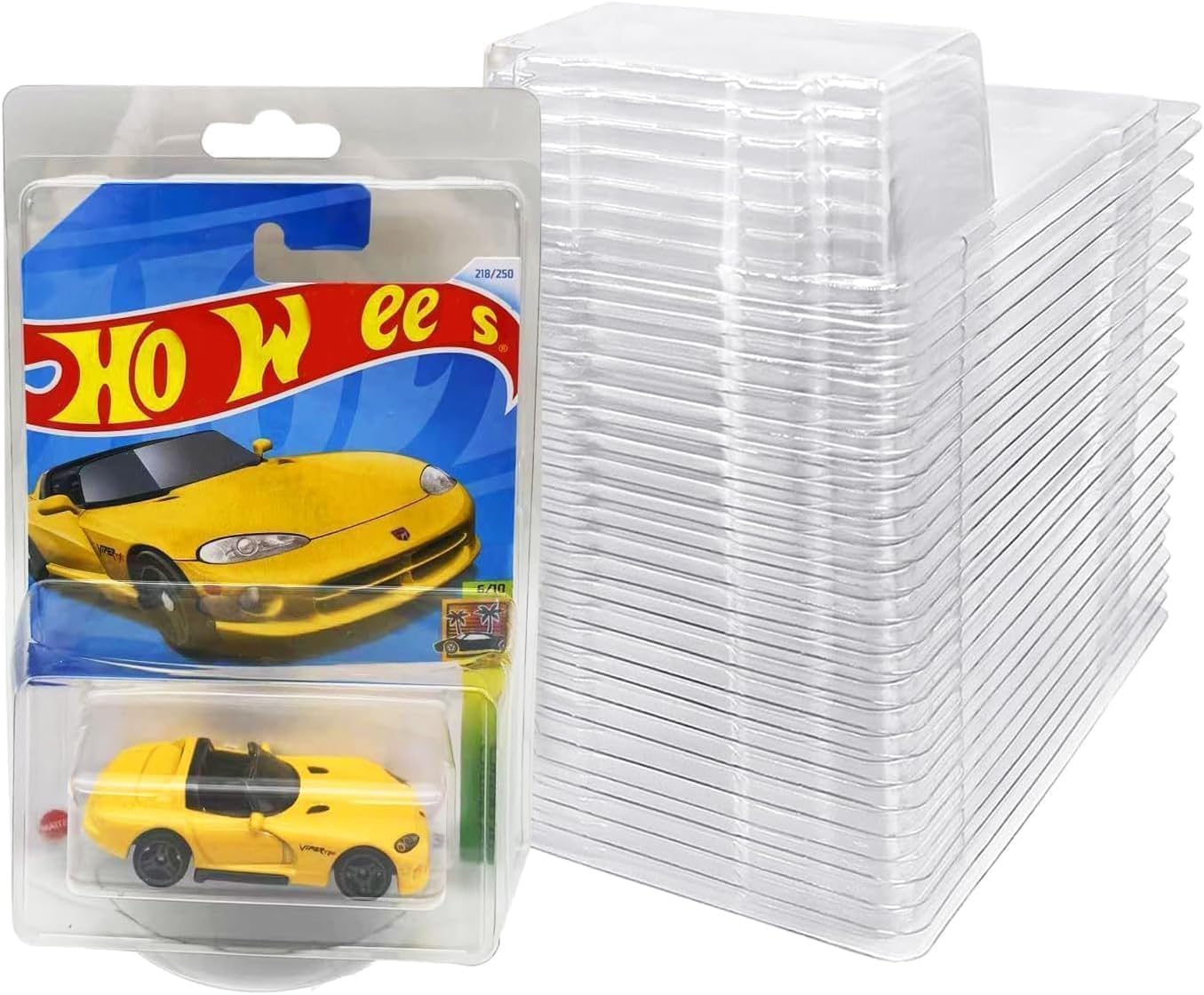 [50 Pack] 0.7mm Heavy Duty Protector Case for Hot Wheels & Matchbox Mainline, Anti-Yellowing Clear Clamshell Blister Pack Storage, Durable Card Protectors for Die-Cast Car Collector Display