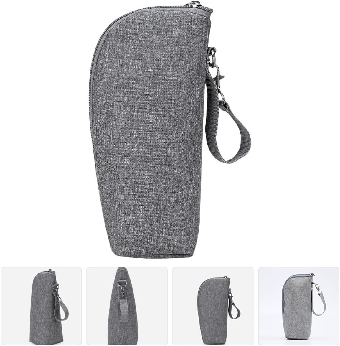 Portable Bottle Insulated Bag with Thermal Protection Gray Feeding Bottle Pouch for Outdoor Use Stroller Accessory