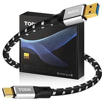 TODN Audiophile USB A to USB C Audio Cable 3ft 4-Core OFC Shielded for DAC