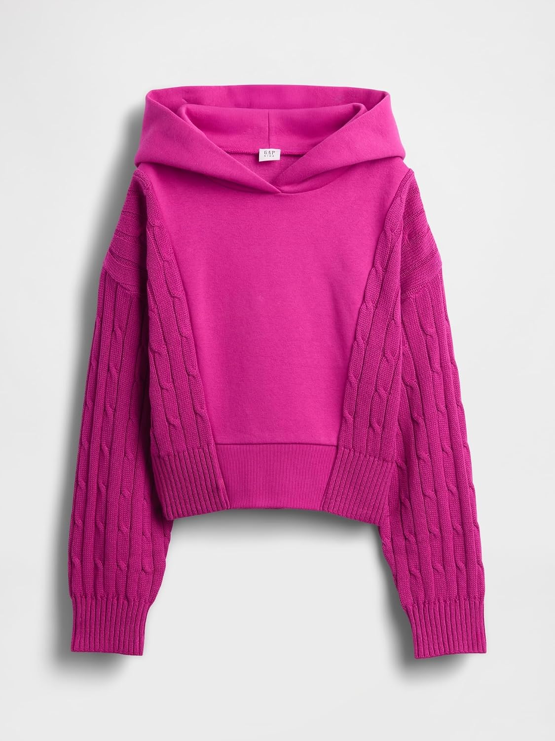 GAP Girls' Mixed Media Sweater Hoodie