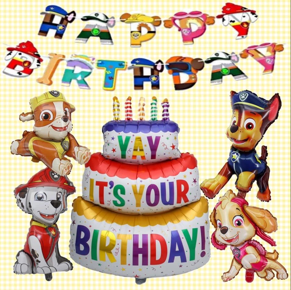 パーティー イベント用品 Birthdayガーランド Happy Patrol Paw ケーキトッパー パウパトロール 可愛い 誕生日 風船セット 飾り付けセット 中華のおせち贈り物 パウパトロール