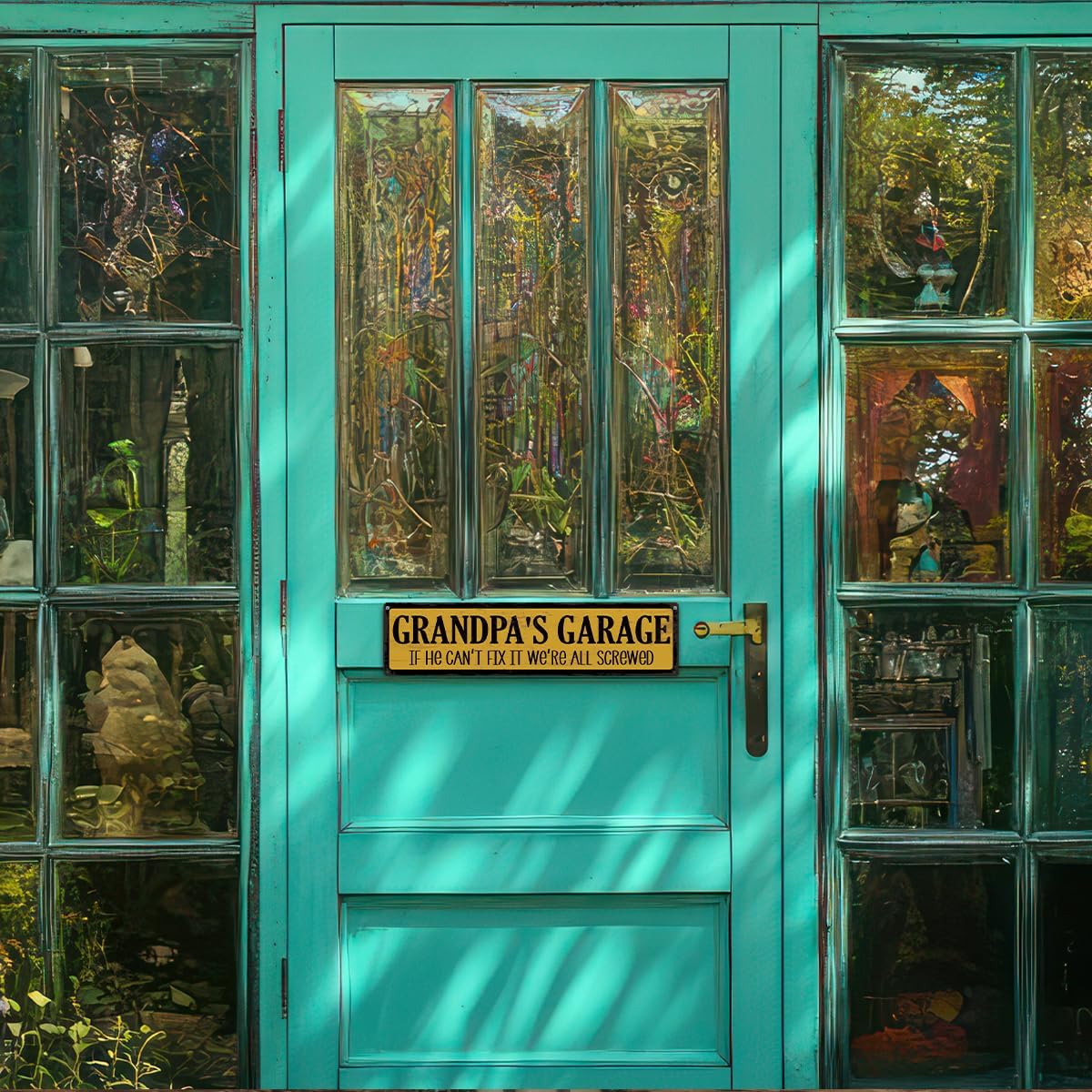 Metal Father's Day Gift, Retro Metal Tin Sign, Man Cave Decor, Grandpa's Garage, If He Can't Fix It We're Screwed, Garage Workshop Decor, Gift for Grandpa 15.8x4 Inch - Image 5