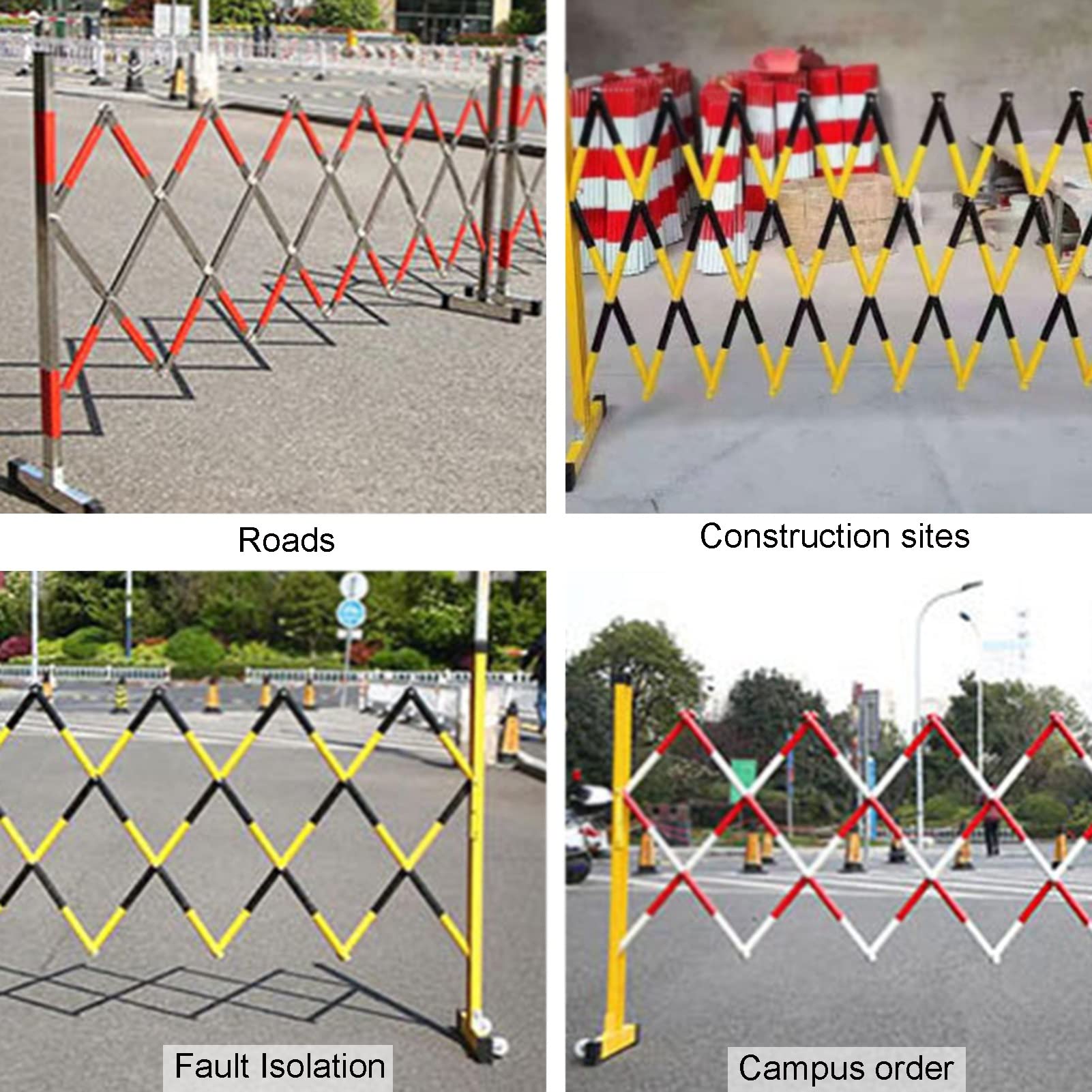 Barricada Móvil Expandible, Exterior Barrera De Estacionamiento Portátil Plegable, Retráctil Puerta De Tijera De Tráfico (Color : Black, Tamaño : 47x138in)