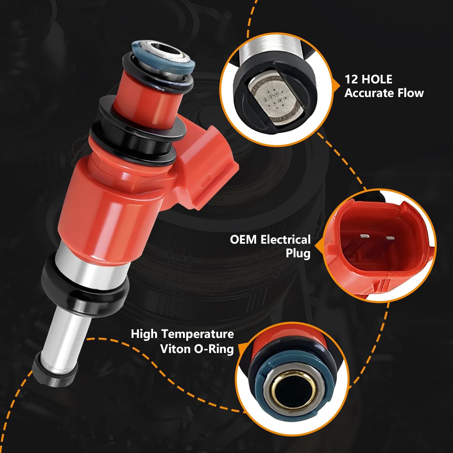 2Pcs Fuel Injectors Compatible with 2018-2022 Kawasaki Ninja 400 Z400 49033-0047