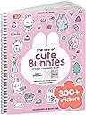 Life of Cute Bunnies 300+ Kids Sticker Book by Cupkin Toddler Airplane Travel Coloring and Sticker Book, Easter Basket Stuffer, 8 Coloring Pages 8 Side by Side Scenes for Children's of 2-8 Years