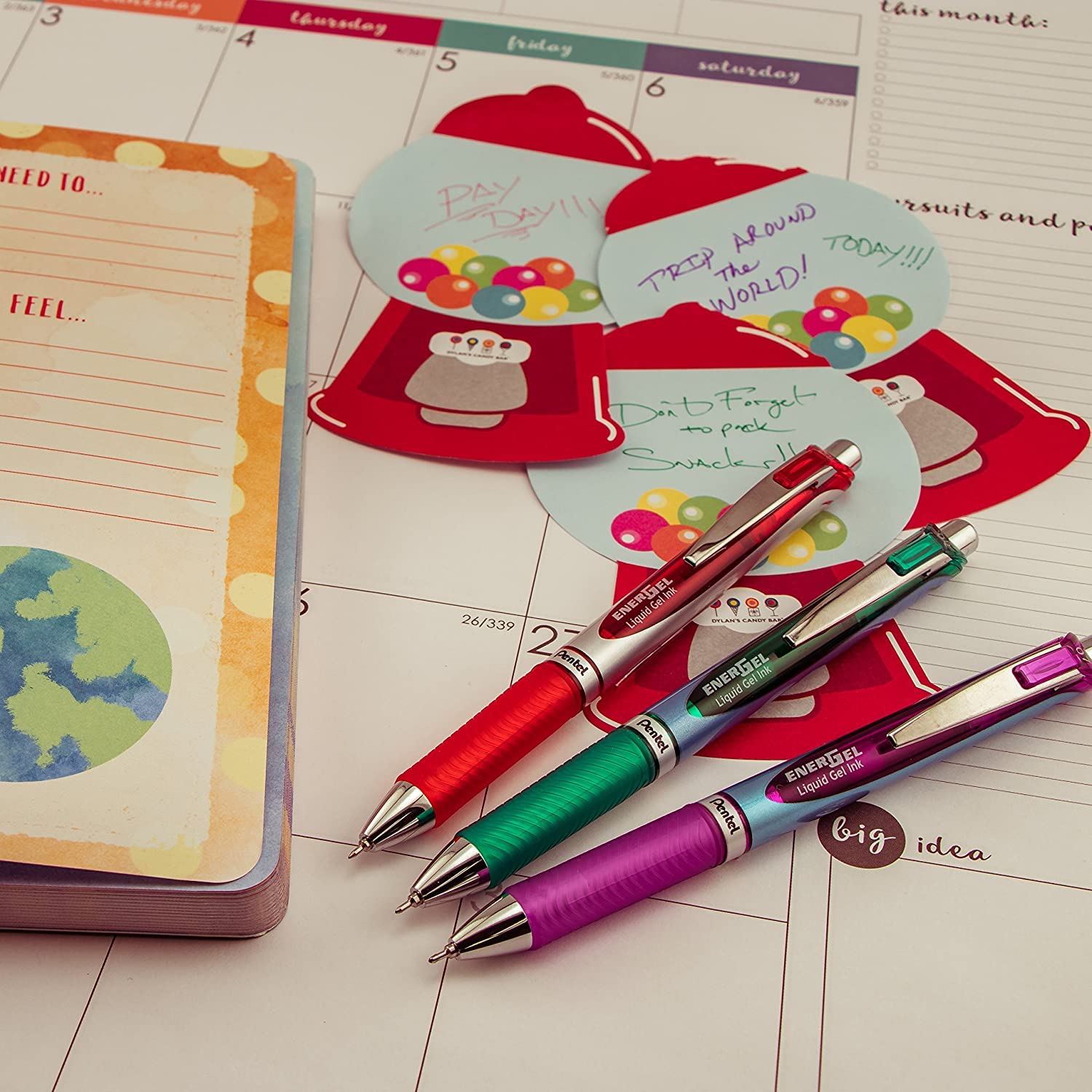 Pentel ENER-GEL RTX Retractable Liquid Gel Pen 0 5mm Needle Tip Fine Line Green Pack of 2 BLN75BP2D — view 8